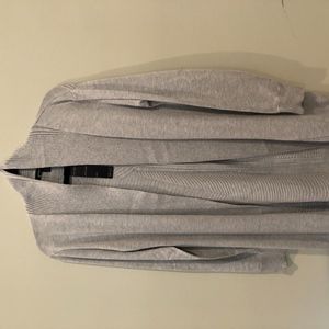 grey cardigan